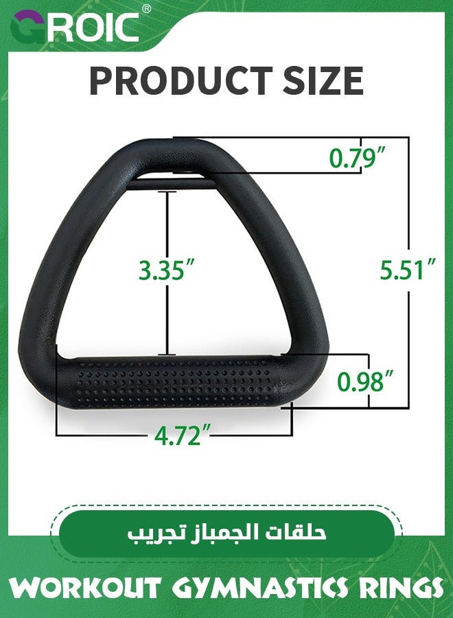 GROIC Gymnastic Rings, 1102 lbs Supported Gymnastic Rings Non-Slip Exercise Rings with 6.6ft Adjustable Straps, Strength Training, Pull-Ups and Dips for Gym, Workout, Exercise, Outdoor & Indoor Training  - Image 2