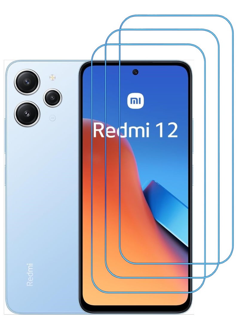 ACLIX 3 Pieces Antistatic ESD Dustproof Premium Quality High Definition Clear Tempered Glass Screen Protector Designed For Xiaomi Redmi 12 - Image 1