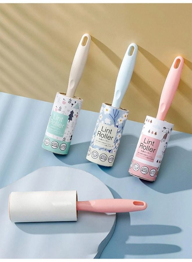Sticky Roller Lint Remover for Clothes Portable Lint Remover for Pet Hair, Sofa, Bedsheet, Fur & Woolen Fabric with 1 Handles and 3 Refills Each Refill Contain 10 sheets - Image 2