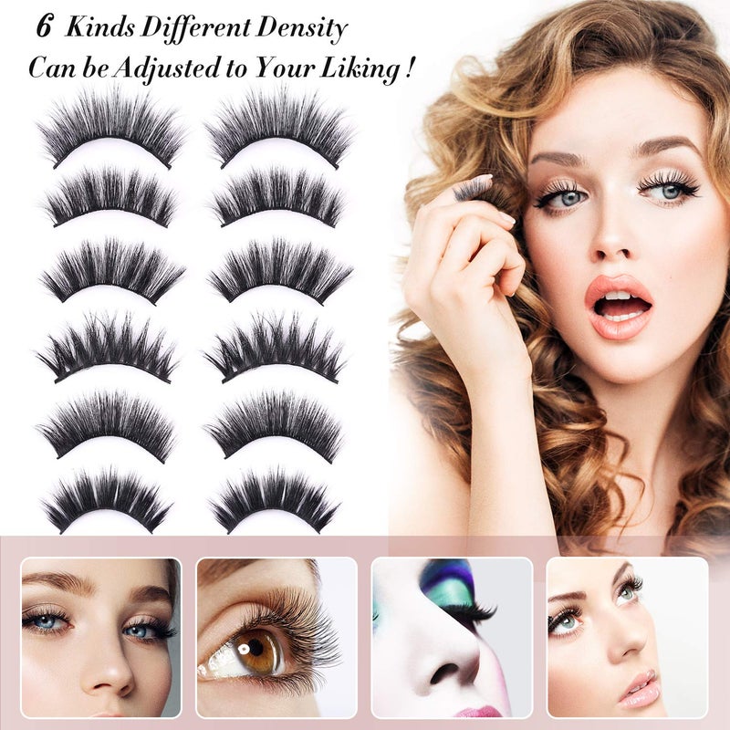 AROIC 30 Pairs False Eyelashes Kit - 3D 6D Volume Wispy Lashes with 6 Styles, Soft Lightweight Natural Look, Reusable Handmade Fluffy Lashes for Women Girls(Everyday/Cat Eye/Mink Effect/Party) - Image 2