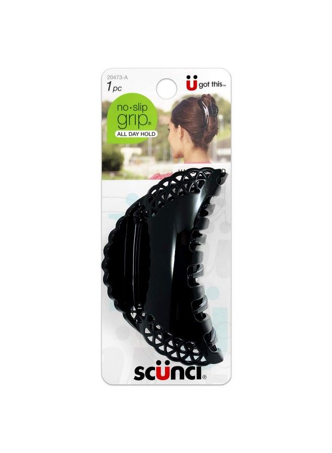 Scunci مشبك مخلب لاسي من Noslip Grip بني داكن/أسود كبير (قطعة واحدة) - Image 3