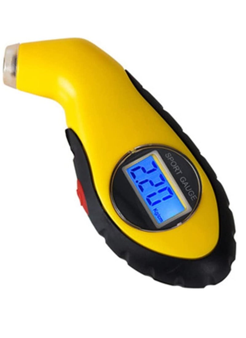 Y&D Tire Pressure Gauge, Digital Tester LCD Backlight Auto Car Motorcycle Gauge Air monitor Barometer Meter Yellow  - Image 2