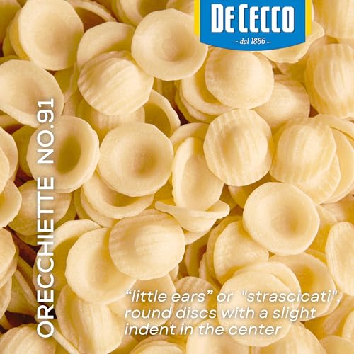 De Cecco Orecchiette No. 91 Pasta, 16 Oz, Authentic, Slow Dried, Made with Durum Wheat, Versatile Pasta for Sauces & Recipes, Made in Italy - Image 3