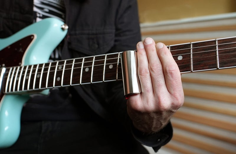 Black Mountain Ultra-Smooth Guitar Slides –Nickle Plated Patented Invention that Adapts to Your Finger, Durable and Comfortable Guitar Slider, Full Sized Slide with Spring-Arm Attachment - (Small) - Image 3
