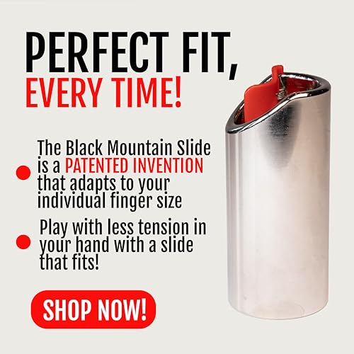 Black Mountain Ultra-Smooth Guitar Slides –Nickle Plated Patented Invention that Adapts to Your Finger, Durable and Comfortable Guitar Slider, Full Sized Slide with Spring-Arm Attachment - (Small) - Image 5