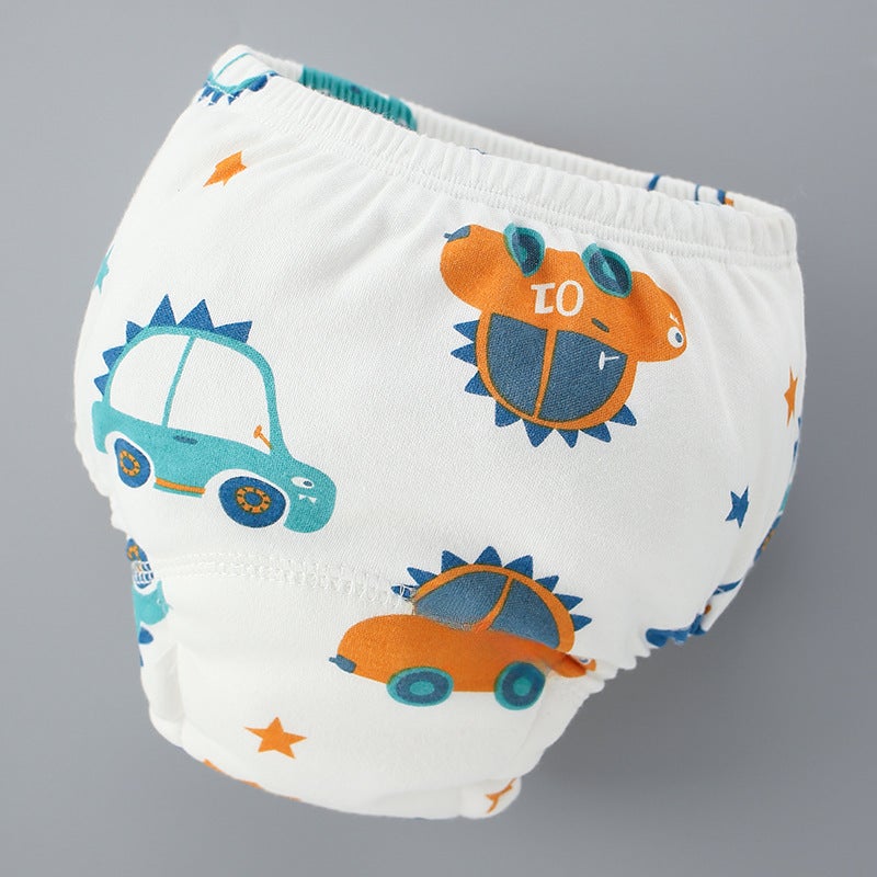Baby Training Pants 6-Layer Washable Cloth Diaper Car 
