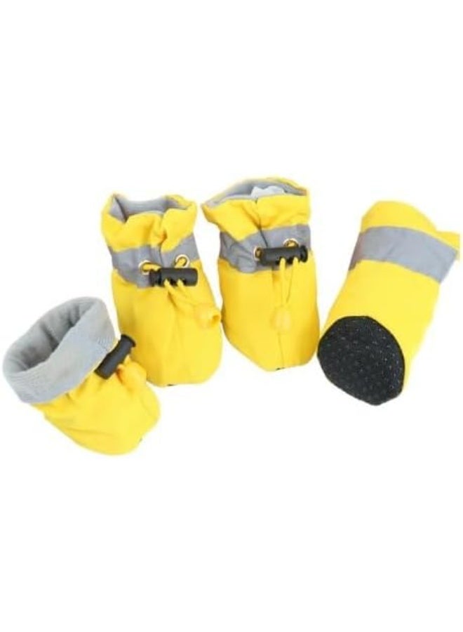 My Souq: Waterproof Non-Slip Dog Boots - Reflective Paw Protectors for All-Weather Safety | Yellow | Size (6) - Image 1