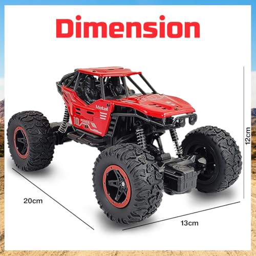 Wembley Remote Control Big Size Rock Crawler Car for Kids – Off-Road RC Monster Truck with Water Mist Smoke Effect, 2WD High Speed, 45° Climbing Toy Car – Red - Image 2