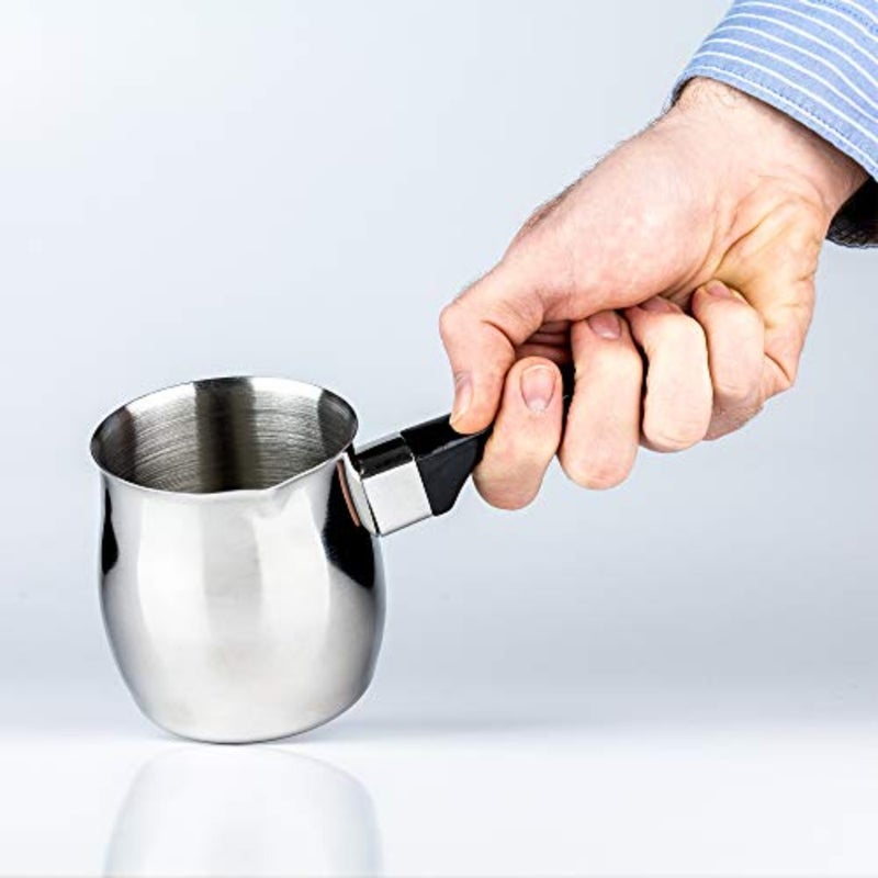 Café Olé Café Ole وعاء تركي من الفولاذ المقاوم للصدأ Cezve Ibrik طراز تقليدي لصنع القهوة على الموقد سعة 6 أونصة 170 مل - Image 4