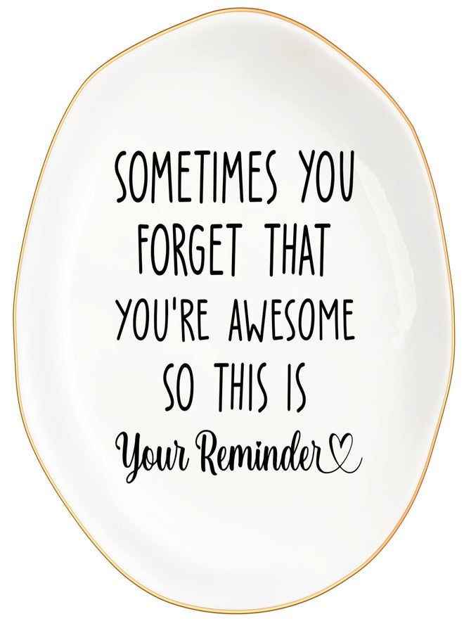 MQPPKJ Inspirational Ceramic Jewelry Tray for Women - You Are Awesome Ring Dish, Unique Gift for Mom, Wife, Friend, Coworker, Birthday, Mother's Day, Christmas, Retirement Gifts (You're Awesome) - Image 1