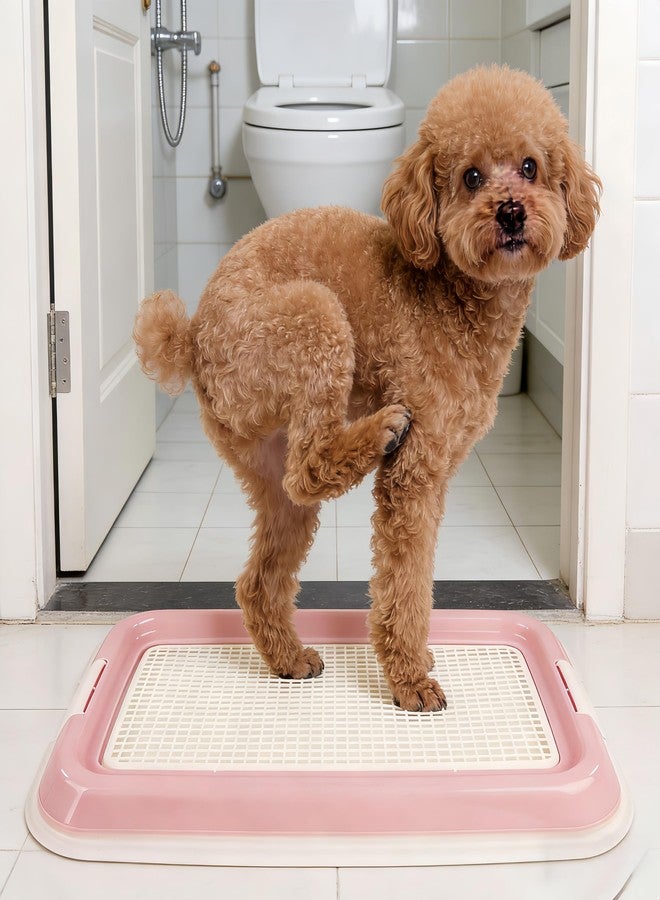 Dmnnlp Dog Potty Tray for Small Dogs, Puppy Potty Training Tray 19.7"x14.5" Indoor Dog Toilet, Leak-Proof Pet Pads Holder (Pink) - Image 5