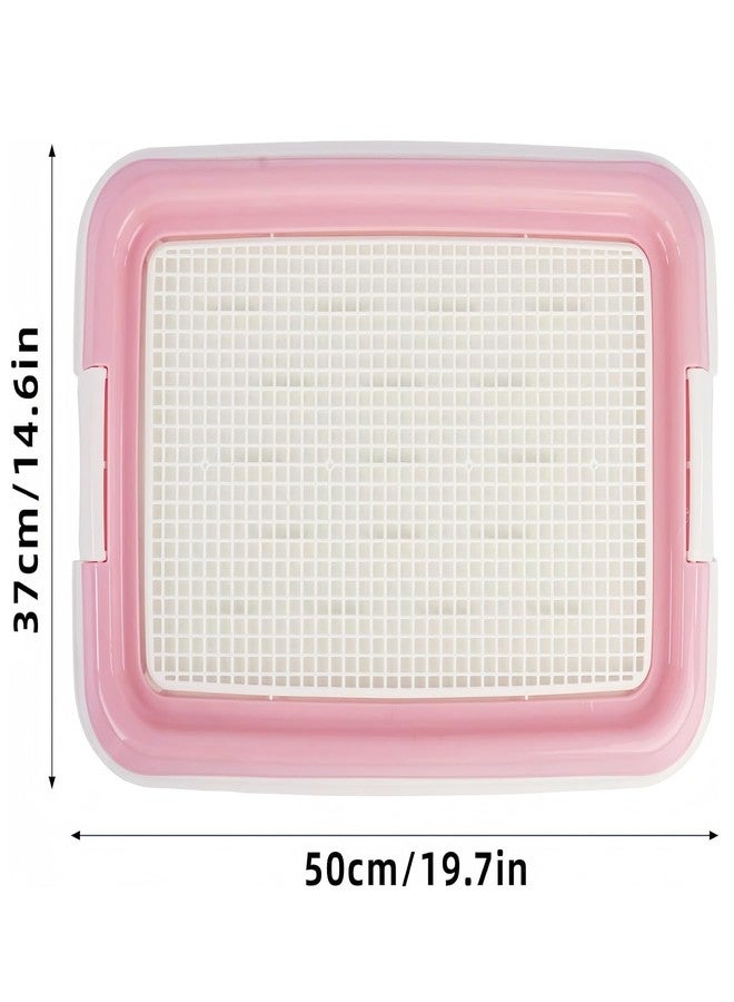 Dmnnlp Dog Potty Tray for Small Dogs, Puppy Potty Training Tray 19.7"x14.5" Indoor Dog Toilet, Leak-Proof Pet Pads Holder (Pink) - Image 2