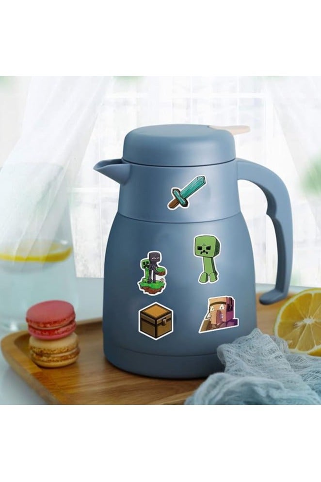 ماين كرافت مجموعة ملصقات مكونة من 52 ملصق لشخصيات سلسلة العاب ماين كرافت مناسبة للحافظات وحقائب السفر والاب توب - Image 3