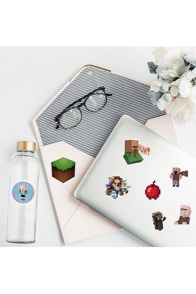 ماين كرافت مجموعة ملصقات مكونة من 52 ملصق لشخصيات سلسلة العاب ماين كرافت مناسبة للحافظات وحقائب السفر والاب توب - Image 2