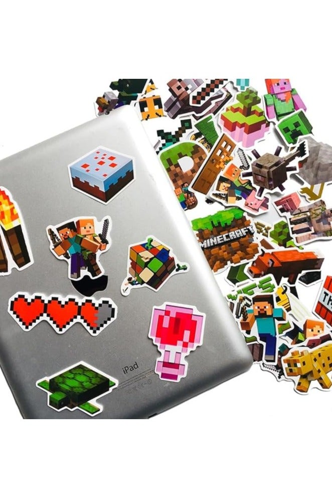 ماين كرافت مجموعة ملصقات مكونة من 52 ملصق لشخصيات سلسلة العاب ماين كرافت مناسبة للحافظات وحقائب السفر والاب توب - Image 4