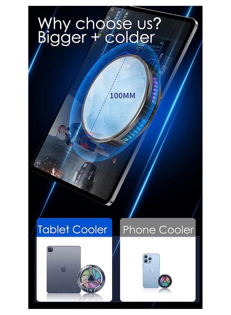 Soofam For iPad Cooler with 1 Magnet sheet, 100 mm Diameter Magnetic Tablet Cooler, Tablet Cooling Fan 20W Power Driver, with Temperature Display Radiator (Black) - Image 5
