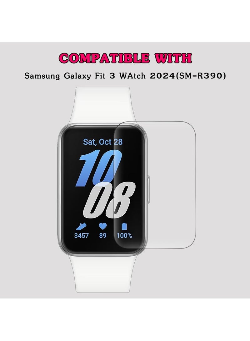 SYOSI 4 Pack Screen Protector Compatible for Samsung Galaxy Fit 3 Watch Case, Galaxy Fit 3 Flexible Full Coverage Clear TPU Film - Image 2