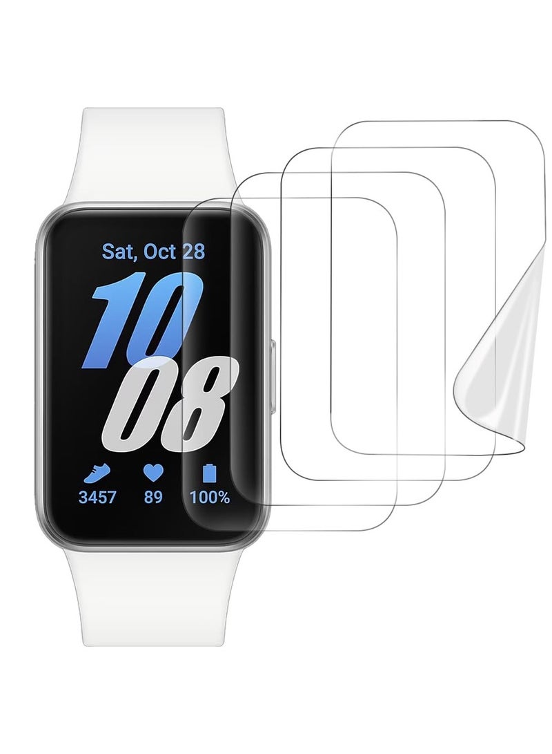SYOSI 4 Pack Screen Protector Compatible for Samsung Galaxy Fit 3 Watch Case, Galaxy Fit 3 Flexible Full Coverage Clear TPU Film - Image 1