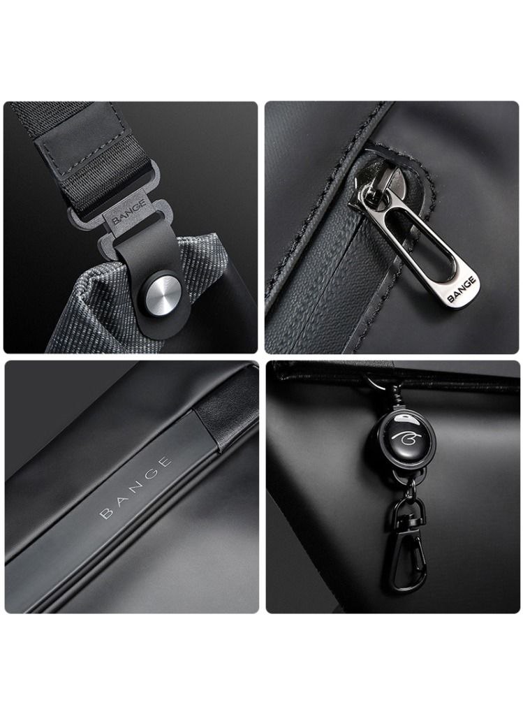 BANGE BANGE Light and Thin Waterproof Crossbody Bag For Men Grey  - Image 4