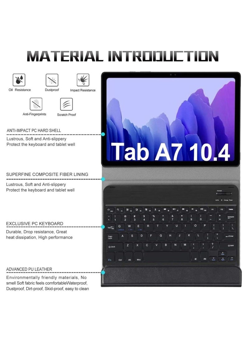 IAF Samsung Galaxy Tab A7 10.4" Keyboard Case 2020 Release, PU Leather Stand Cover with Magnetically Detachable Wireless Keyboard for Galaxy Tab A7 - Image 2