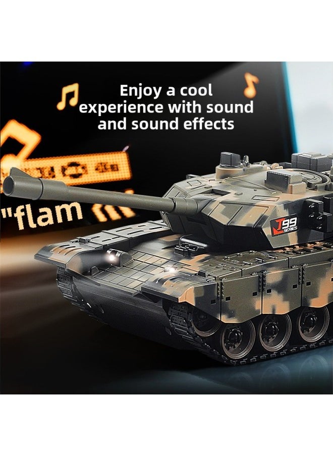 Generic - Remote Control Tank Cannon Charging Battle Tank Toy Remote Control Car Off-road Tracked Armor Model Wholesale-Colour:9-way Tiger  Remote Control Turret Rotation + Sound And Light Sound Effects-Specification: - Image 1