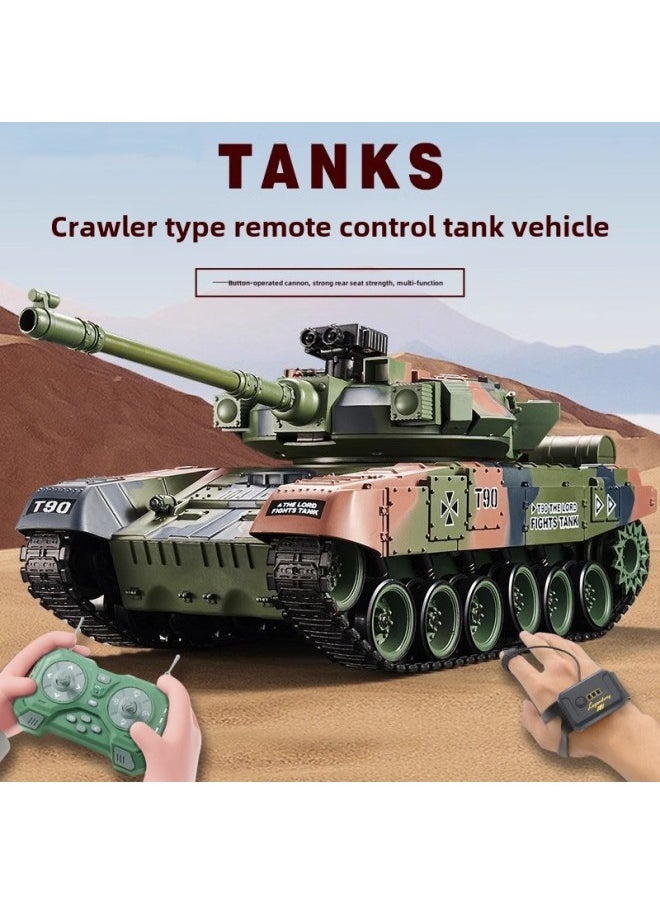 Generic - Remote Control Tank Cannon Charging Battle Tank Toy Remote Control Car Off-road Tracked Armor Model Wholesale-Colour:9-way Tiger  Remote Control Turret Rotation + Sound And Light Sound Effects-Specification: - Image 1