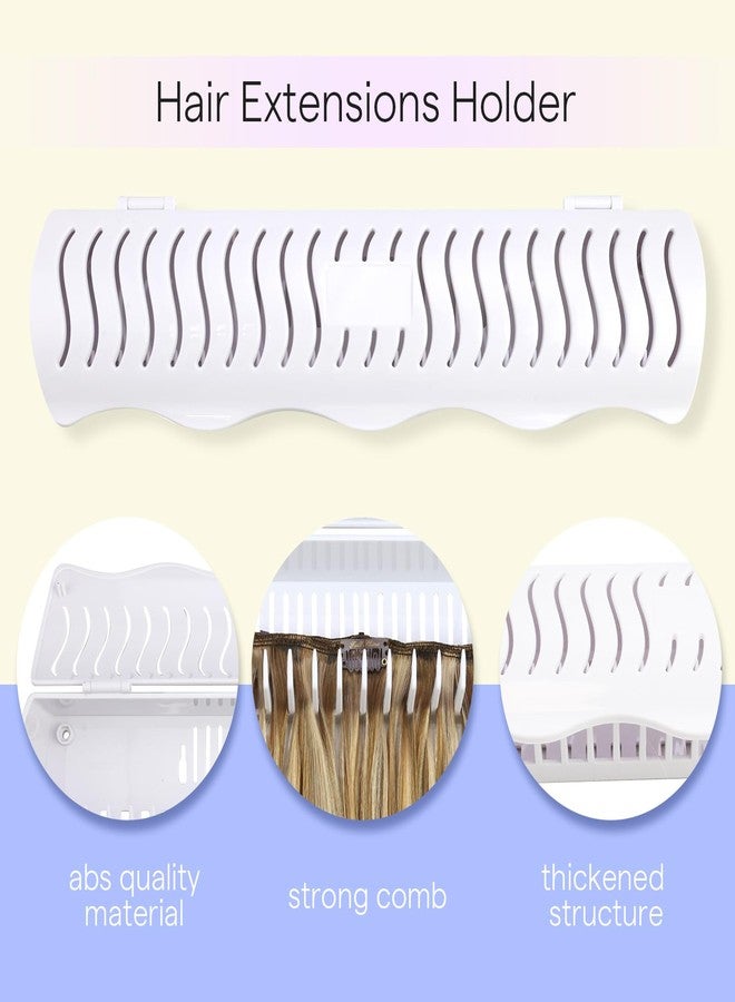 Full Shine Hair Extension Holder Stand Hanger for Styling Washing Tool Blow Drying Coloring and Storage Strong Clamp Tool for Weft Clip in Hair Extensions, With 2 Suction Cups and Tool, Color White - Image 3