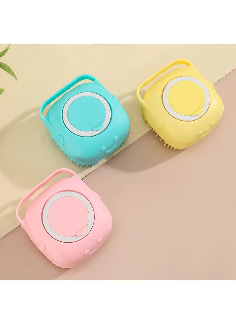 Y&D Pink Blue and Yellow 3 piece Set Of Soft Silicone Shower Massage Beauty Brushes  - Image 1