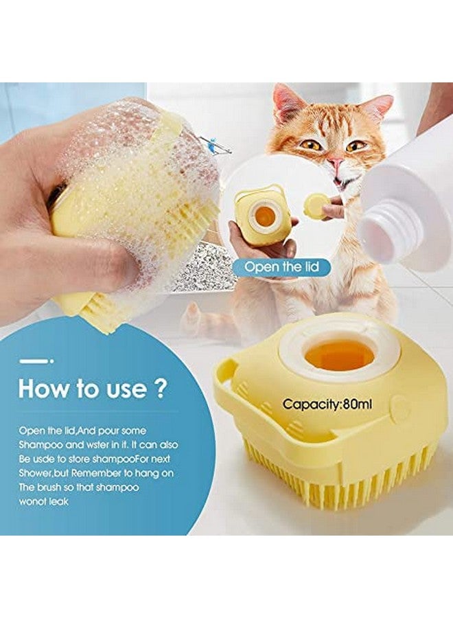 فرشاة العناية بالكلاب - فرشاة استحمام شامبو للحيوانات الأليفة - فرشاة تدليك مهدئة - موزع شامبو للكلاب والقطط - العناية بالاستحمام - Image 3