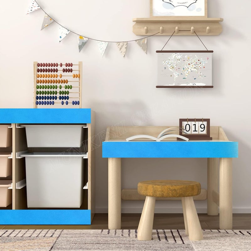 MUNIKESH CREATION Sky Blue Colour Wallpaper Border Peel and Stick Sky Blue Contact Paper for Countertops Border, Wall Corners Stickers and Wall Decor Waterproof Self Adhesive 4x240 Inch - Image 5