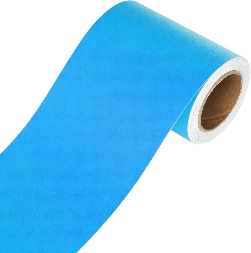 MUNIKESH CREATION Sky Blue Colour Wallpaper Border Peel and Stick Sky Blue Contact Paper for Countertops Border, Wall Corners Stickers and Wall Decor Waterproof Self Adhesive 4x240 Inch - Image 1