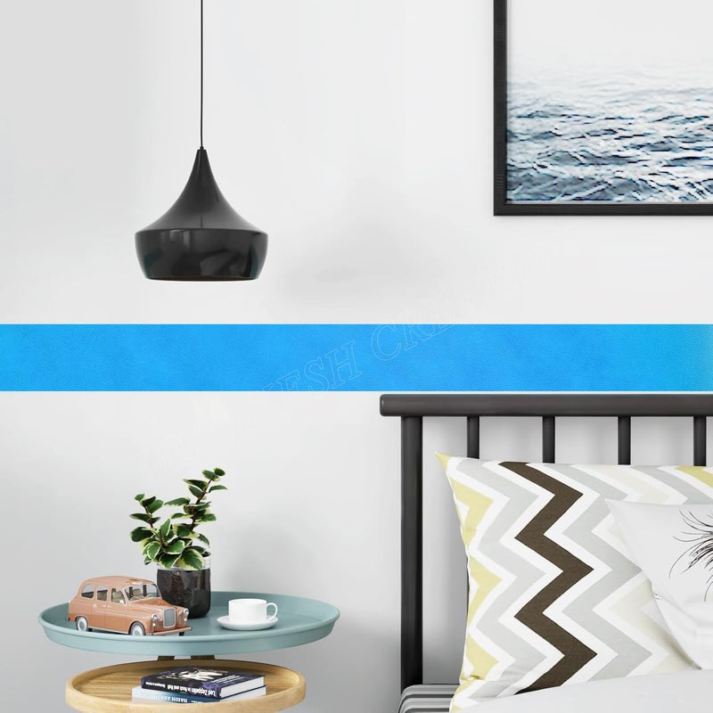 MUNIKESH CREATION Sky Blue Colour Wallpaper Border Peel and Stick Sky Blue Contact Paper for Countertops Border, Wall Corners Stickers and Wall Decor Waterproof Self Adhesive 4x240 Inch - Image 4