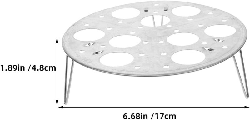 2pcs 9-hole Stainless Steel Egg Steamer Rack, Multi-use round Metal Steaming Rack with Feet for Kitchen Egg Cooking and Steaming - Image 2