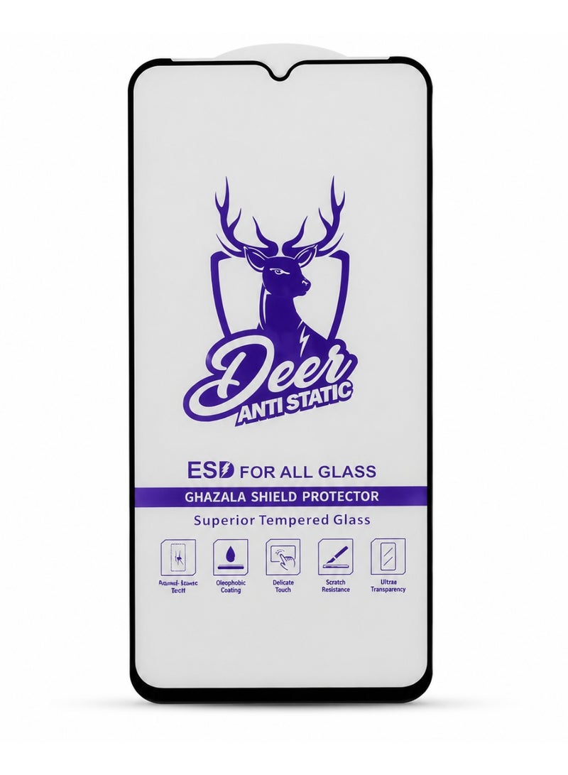 DEER (Ghazala Shield) Full Coverage Tempered Glass Screen Protector with Black Frame Compatible with Samsung Galaxy A24 - Image 2