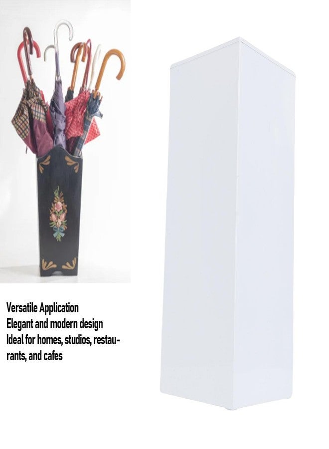 NOENNULL Umbrella Stand, Umbrella Holder for Entryway, Metal Square Umbrella Rack Organizer Freestanding, for Canes Walking Sticks (White) - Image 4