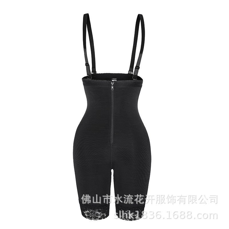 Factory direct sales Europe and the United States cross-border elastic mesh body sculpting pants black XL - Image 4