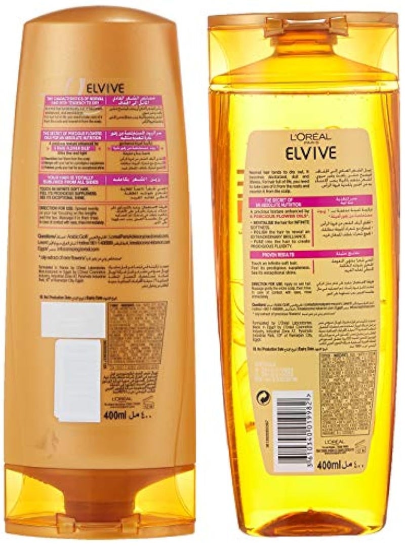 L'oreal Elvive Oil Shampoo Dry Hair 400ml + Conditioner 400ml Dry Hair - Image 2