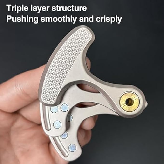 Jiawu Fidget Slider, 3 Layer Metal Push Card Fidget Clicker, Magnetic Metal Fidget Toys, Helps Relieve ADHD/Anxiety/Stress, Office Desk Toys for Boyfriend and Father (Silver) - Image 3