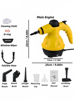 Lesha Portable Handheld Steam Cleaner 1000W Multifunctional High Temperature Pressurized Steam Cleaning Machine with 9PCS Accessory for Kitchen Sofa Bathroom Car Window  - Image 5