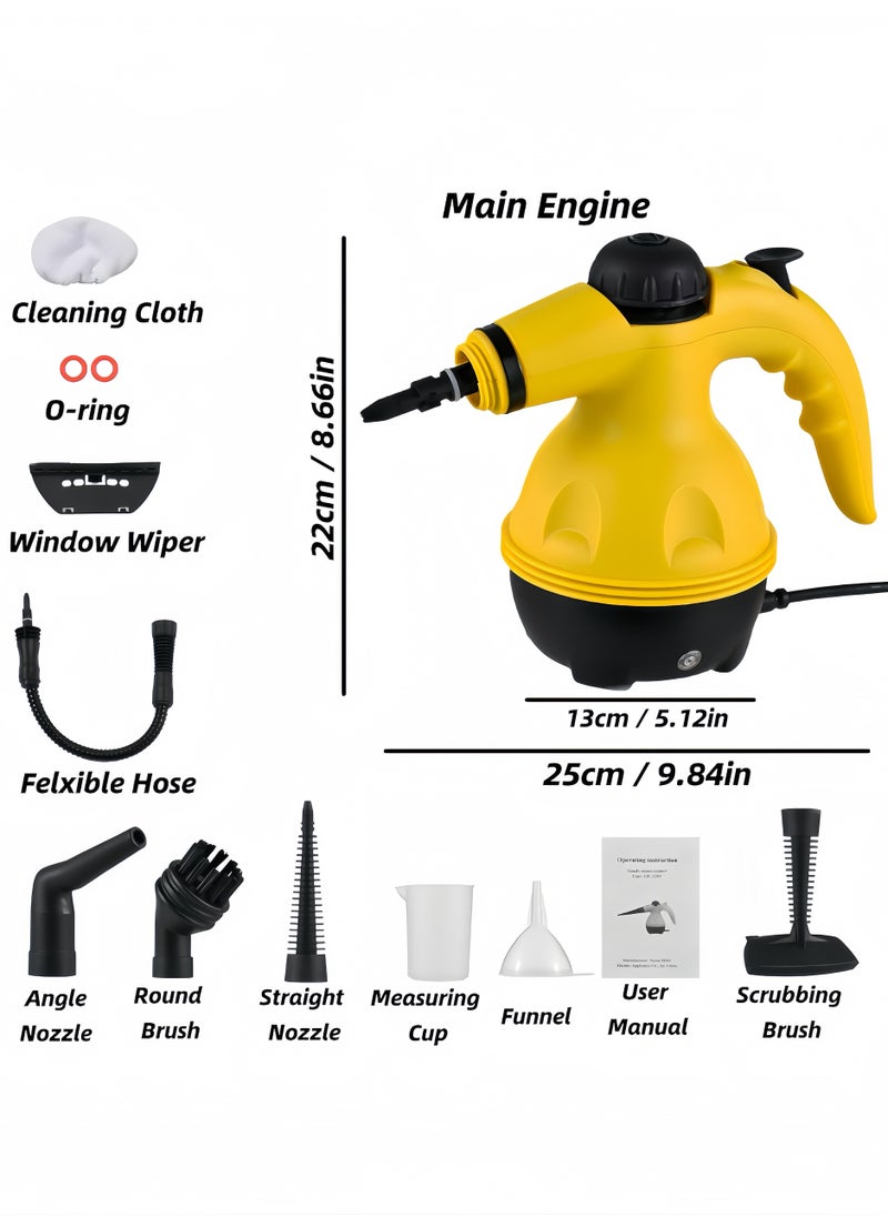 Lesha Portable Handheld Steam Cleaner 1000W Multifunctional High Temperature Pressurized Steam Cleaning Machine with 9PCS Accessory for Kitchen Sofa Bathroom Car Window  - Image 5