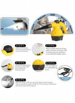 Lesha Portable Handheld Steam Cleaner 1000W Multifunctional High Temperature Pressurized Steam Cleaning Machine with 9PCS Accessory for Kitchen Sofa Bathroom Car Window  - Image 4