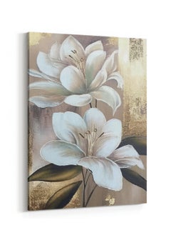 LOWHA Canvas Wall Art Stretched Over Wooden Frame with Flowers Painting  - Image 4