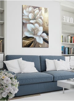 LOWHA Canvas Wall Art Stretched Over Wooden Frame with Flowers Painting  - Image 2
