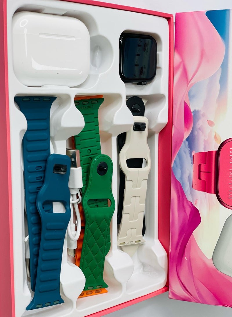 Raxoom ES M44 Mini 5 Gift Collection watch with headphones Luxurios Full Touch Color Screen Bluetooth Calling Health and Sports Smartwatch multicolour  - Image 3