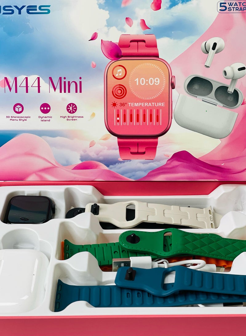 Raxoom ES M44 Mini 5 Gift Collection watch with headphones Luxurios Full Touch Color Screen Bluetooth Calling Health and Sports Smartwatch multicolour  - Image 5
