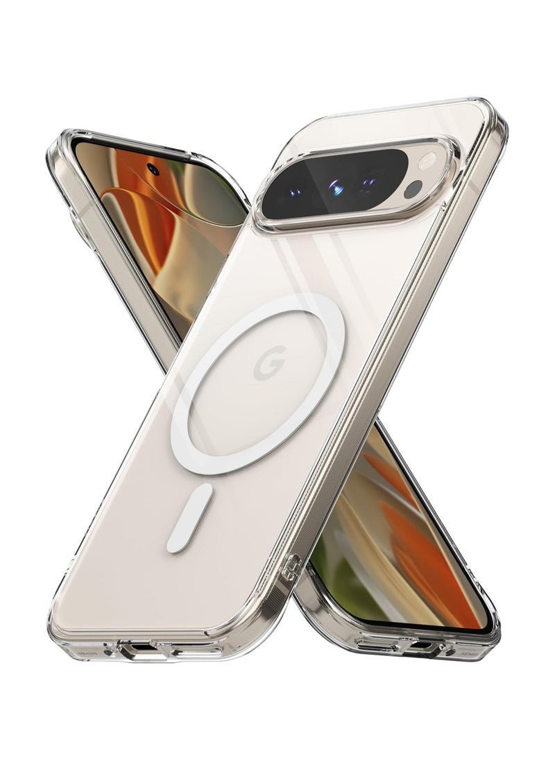 MUNTAQI Google Pixel 9 Pro XL Case – Transparent Magnetic Clear Cover with Scratch-Resistant Back, Shockproof TPU Bumper Edges, Anti-Yellowing Slim Fit Design, Wireless Charging Compatible, Crystal-Clear Protective Phone Case - Image 1
