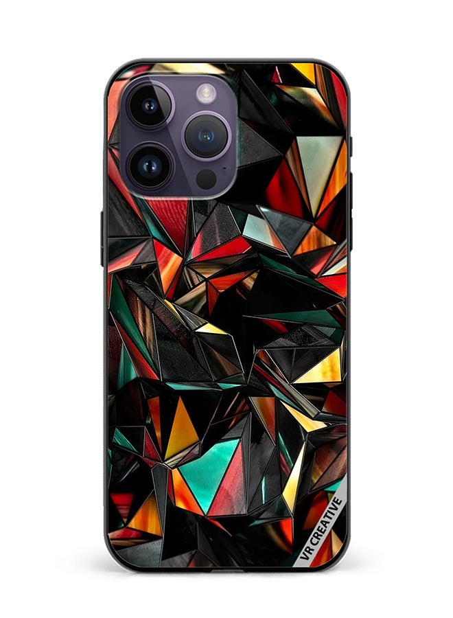 VR CREATIVE Protective Case Cover For Apple iPhone 15 Pro Max Polygon Abstract Design Multicolour - Image 1