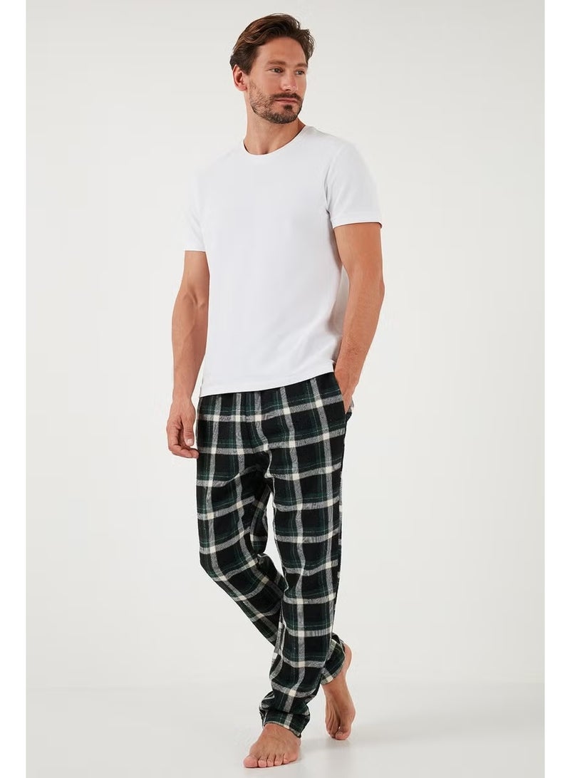Buratti Cotton Regular Fit Plaid Elastic Waist Pajama Bottoms Men's Pajama Bottoms 611PT00154 - Image 4