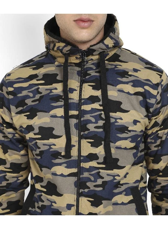 CAHOOT  Men's Navy Blue Camouflage Hoodie With Insert Pocket for Men | Best Price UAE
