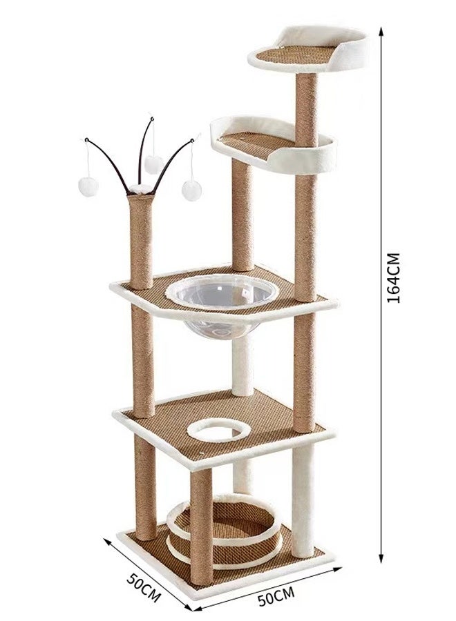 C&C Home Cat Climbing Tree and Cat Climbing Frame with Scratching Posts, Multi-Level Cat Tower for Large and Multiple Cats, Durable Cat Playhouse with Platforms, Perches, and Cozy Hideouts for Active Indoor Cats 50 x 50 x 164 cm. - Image 4